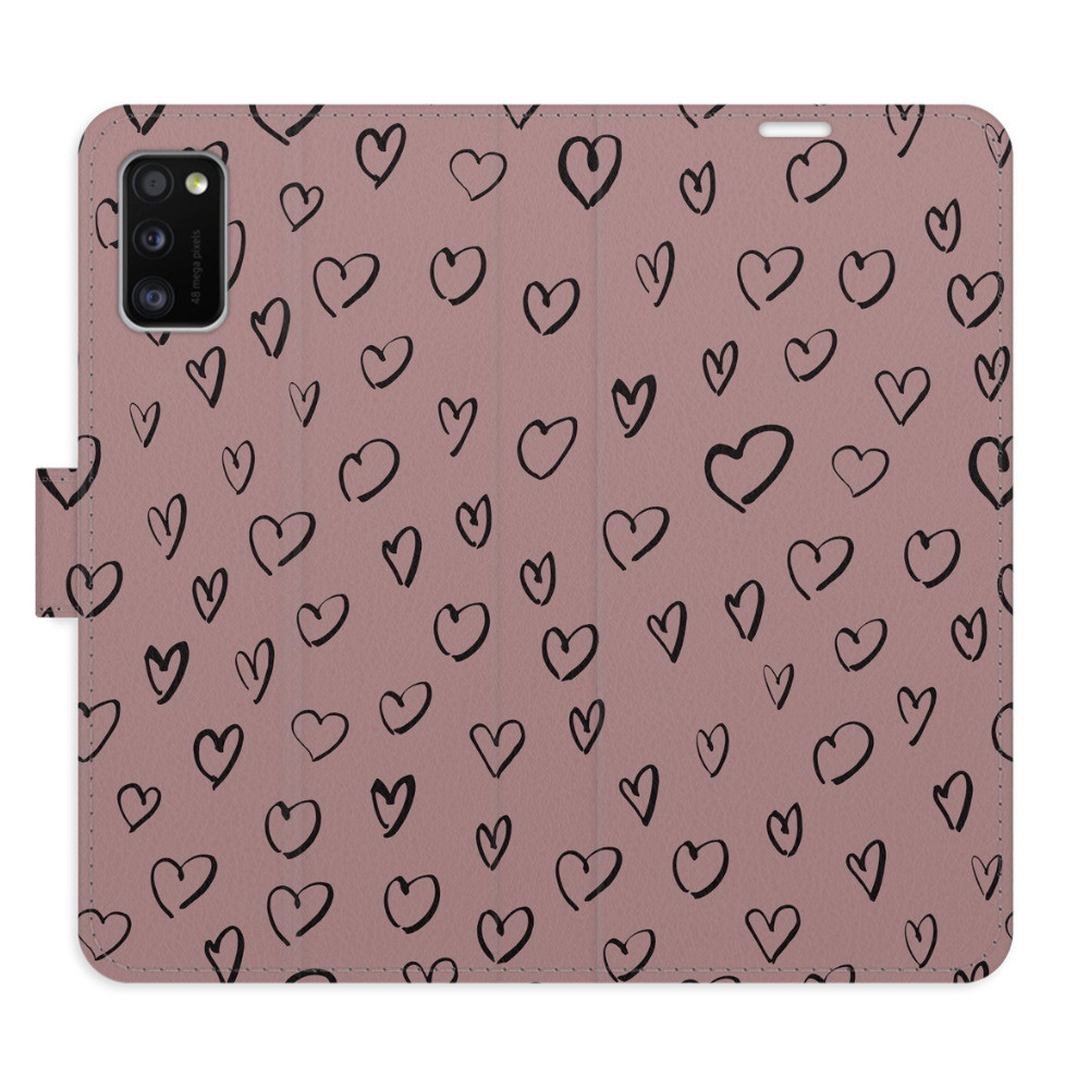 Flipové puzdro iSaprio - Heart Dark 02 - Samsung Galaxy A41