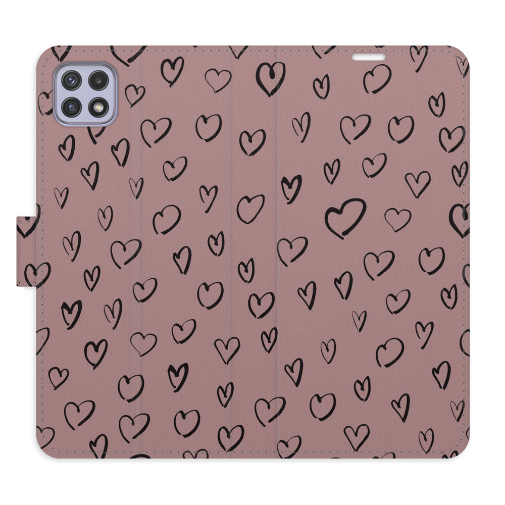 Flipové puzdro iSaprio - Heart Dark 02 - Samsung Galaxy A22 5G