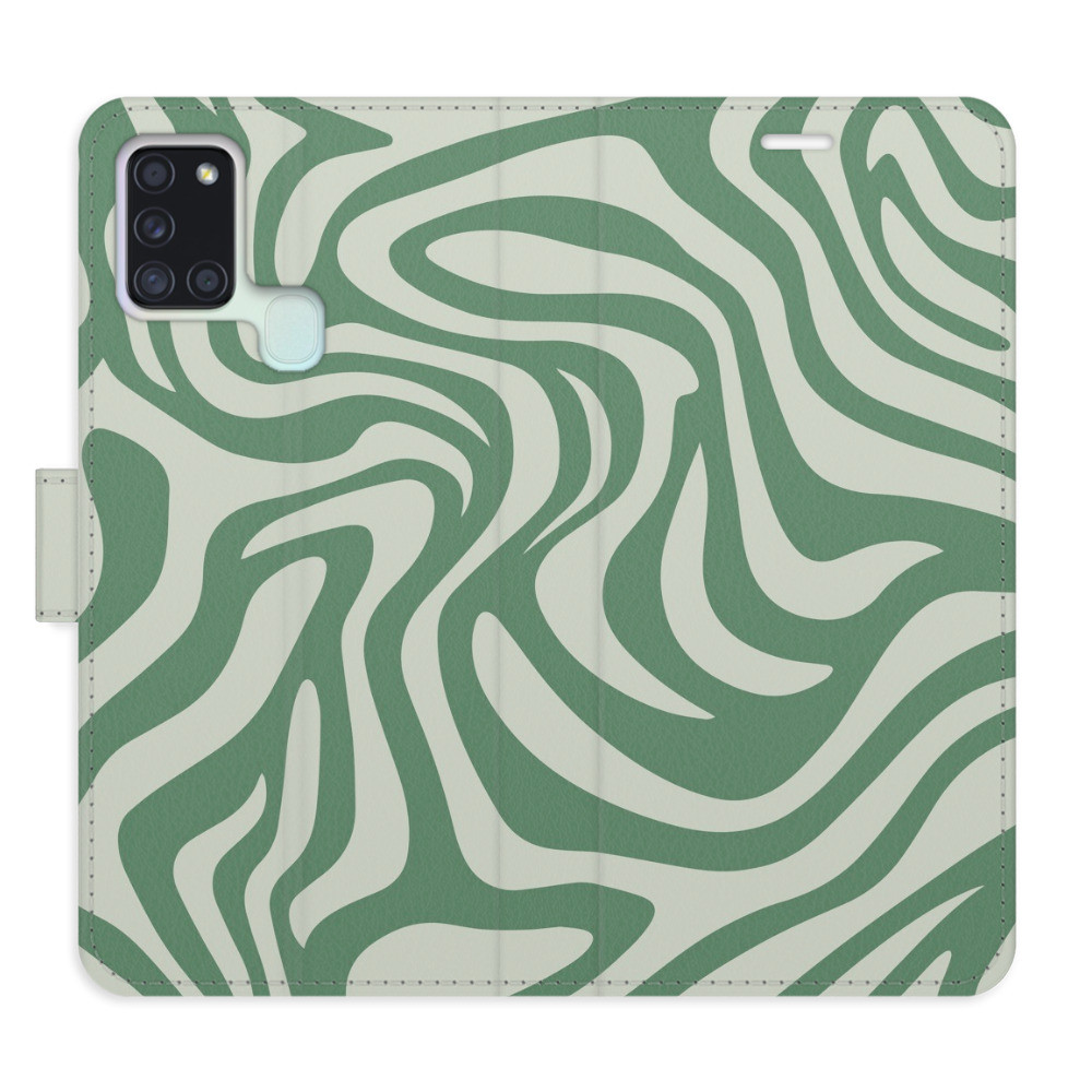 Flipové puzdro iSaprio - Zebra Green 02 - Samsung Galaxy A21s