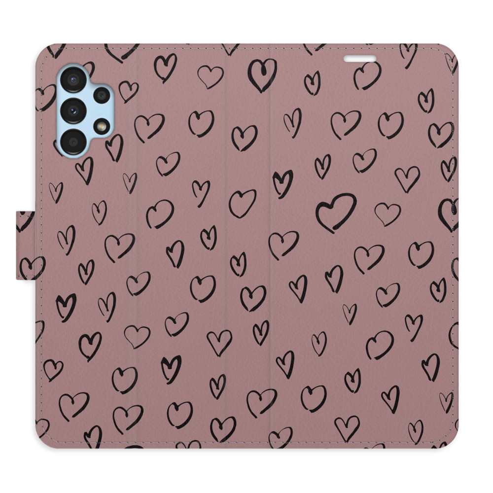 Flipové puzdro iSaprio - Heart Dark 02 - Samsung Galaxy A13 / A13 5G