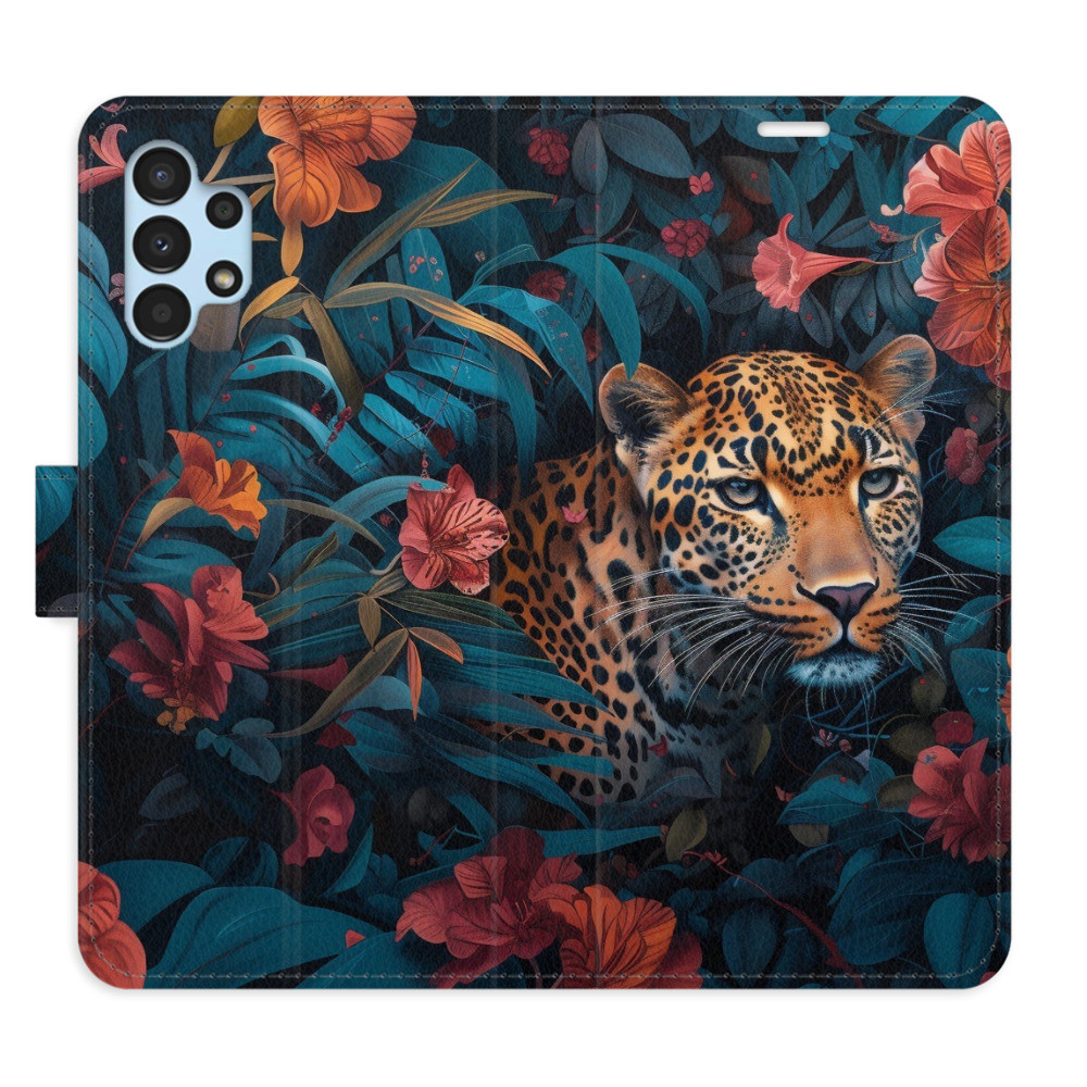 Flipové puzdro iSaprio - Flower Jaguar 02 - Samsung Galaxy A13 / A13 5G