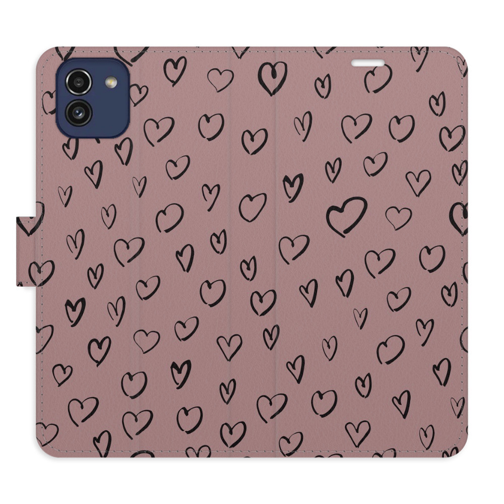 Flipové puzdro iSaprio - Heart Dark 02 - Samsung Galaxy A03