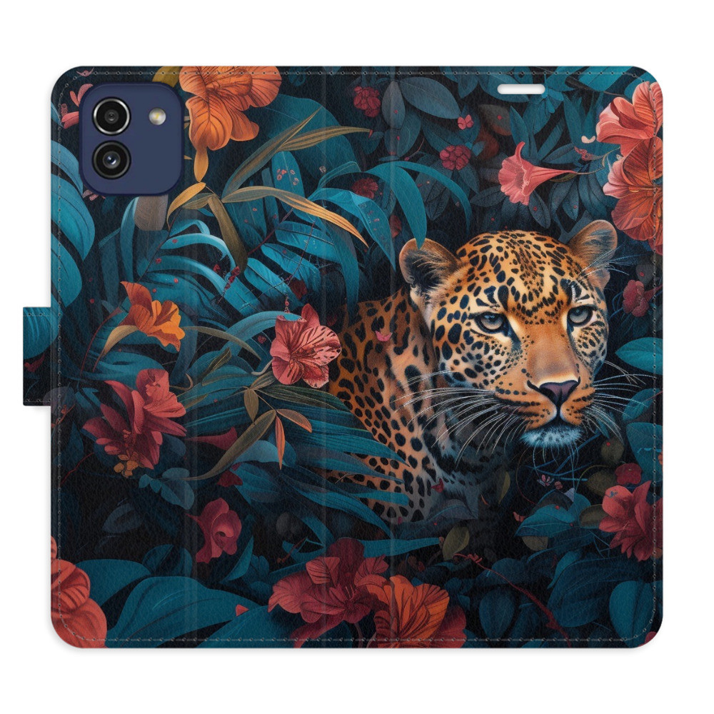 Flipové puzdro iSaprio - Flower Jaguar 02 - Samsung Galaxy A03