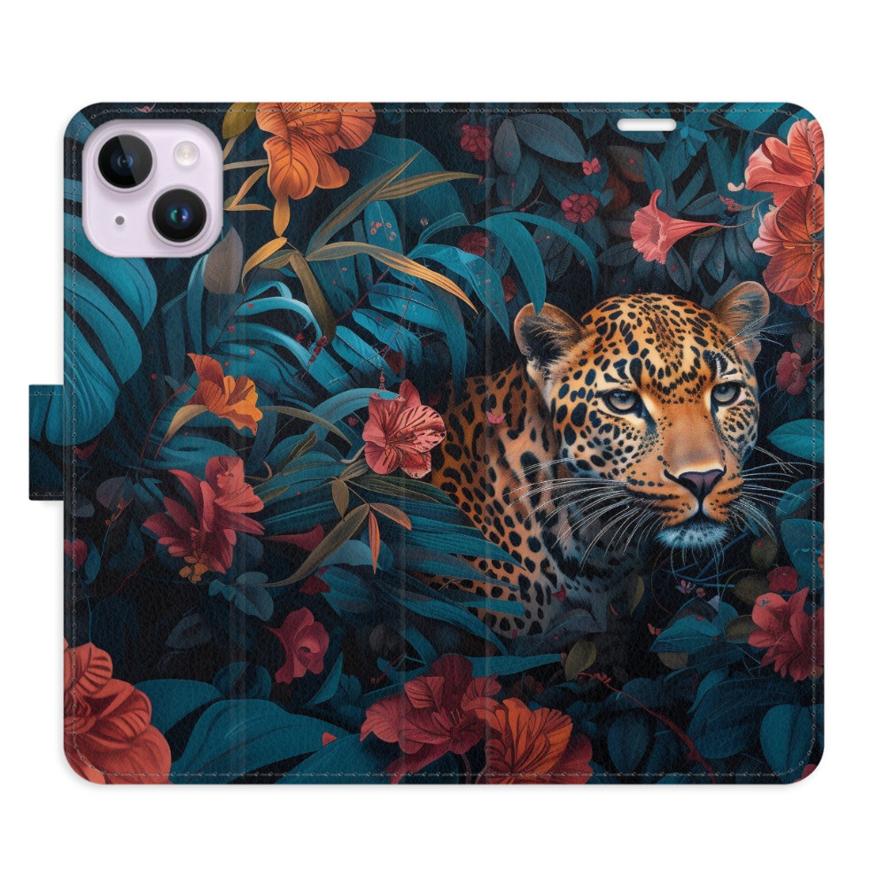 Flipové puzdro iSaprio - Flower Jaguar 02 - iPhone 14 Plus