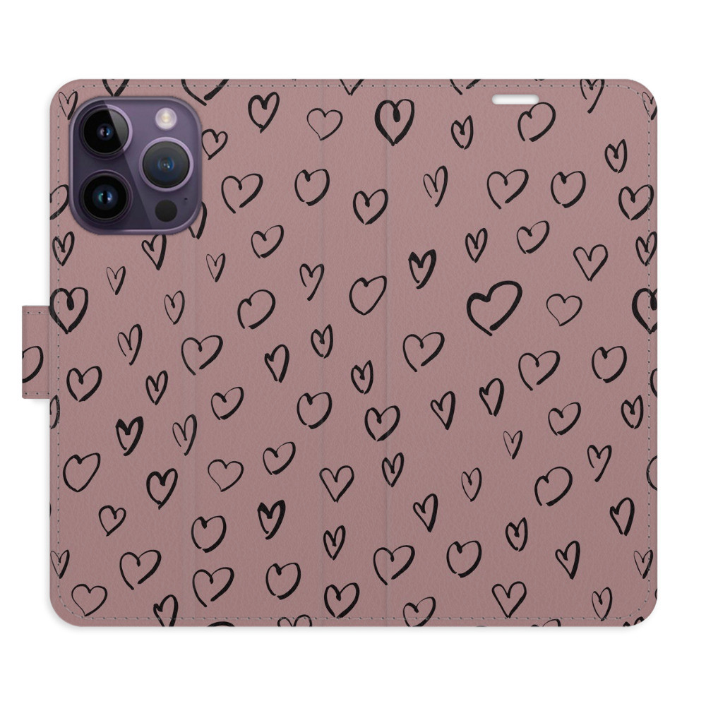 Flipové puzdro iSaprio - Heart Dark 02 - iPhone 14 Pro Max