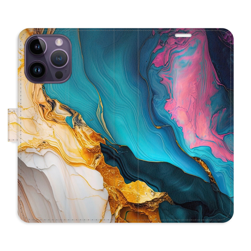 Flipové puzdro iSaprio - Colourful Marble - iPhone 14 Pro Max