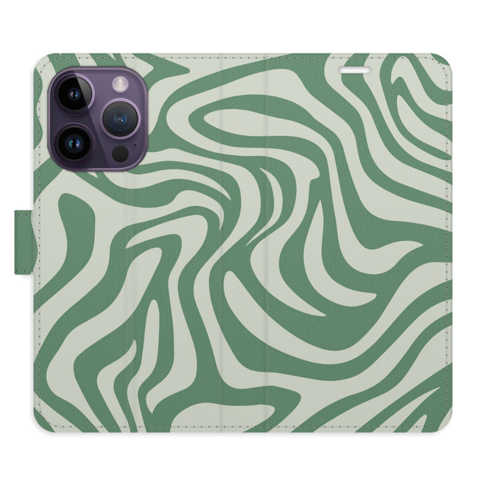 Flipové puzdro iSaprio - Zebra Green 02 - iPhone 14 Pro