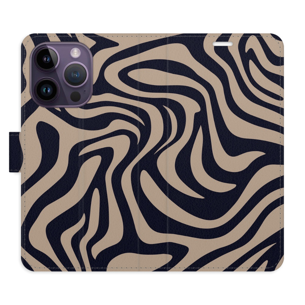Flipové puzdro iSaprio - Zebra Black 02 - iPhone 14 Pro