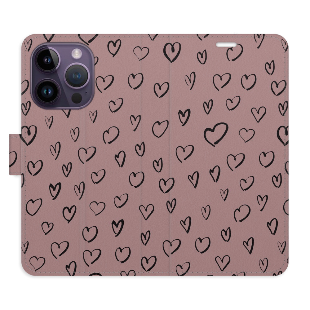 Flipové puzdro iSaprio - Heart Dark 02 - iPhone 14 Pro