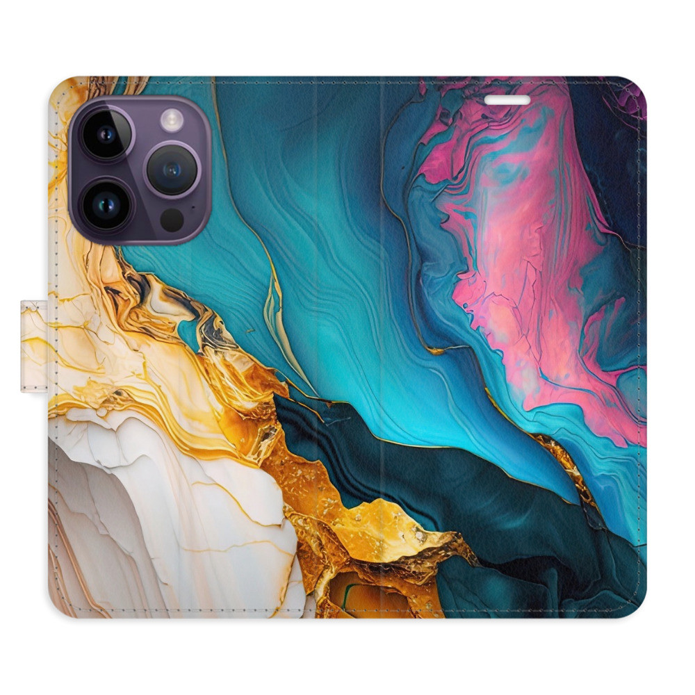 Flipové puzdro iSaprio - Colourful Marble - iPhone 14 Pro