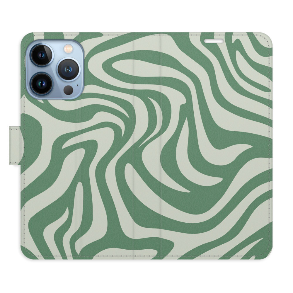 Flipové puzdro iSaprio - Zebra Green 02 - iPhone 13 Pro