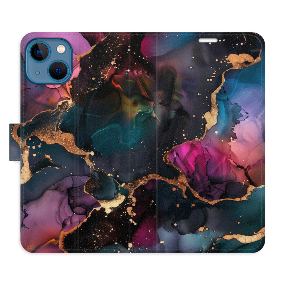 Flipové puzdro iSaprio - Dark Marble - iPhone 13