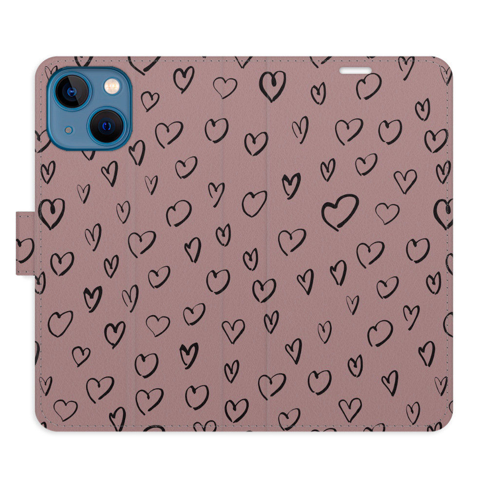 Flipové puzdro iSaprio - Heart Dark 02 - iPhone 13 mini