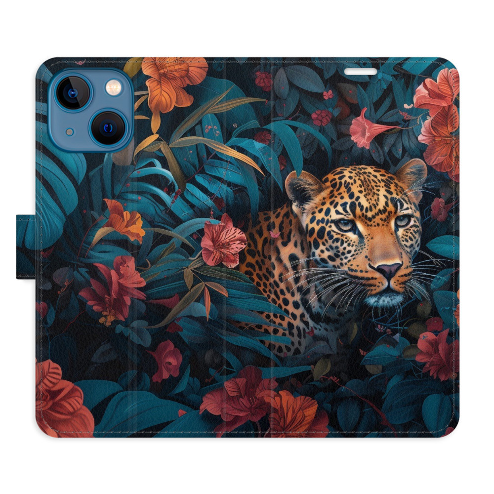 Flipové puzdro iSaprio - Flower Jaguar 02 - iPhone 13 mini
