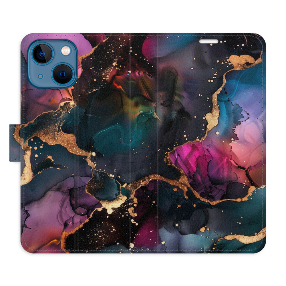 Flipové puzdro iSaprio - Dark Marble - iPhone 13 mini