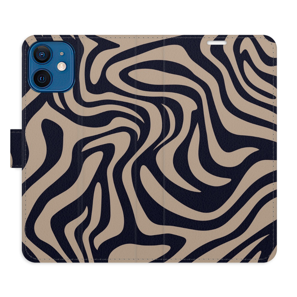Flipové puzdro iSaprio - Zebra Black 02 - iPhone 12 mini