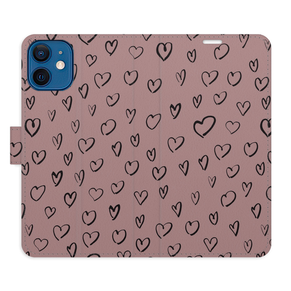 Flipové puzdro iSaprio - Heart Dark 02 - iPhone 12 mini