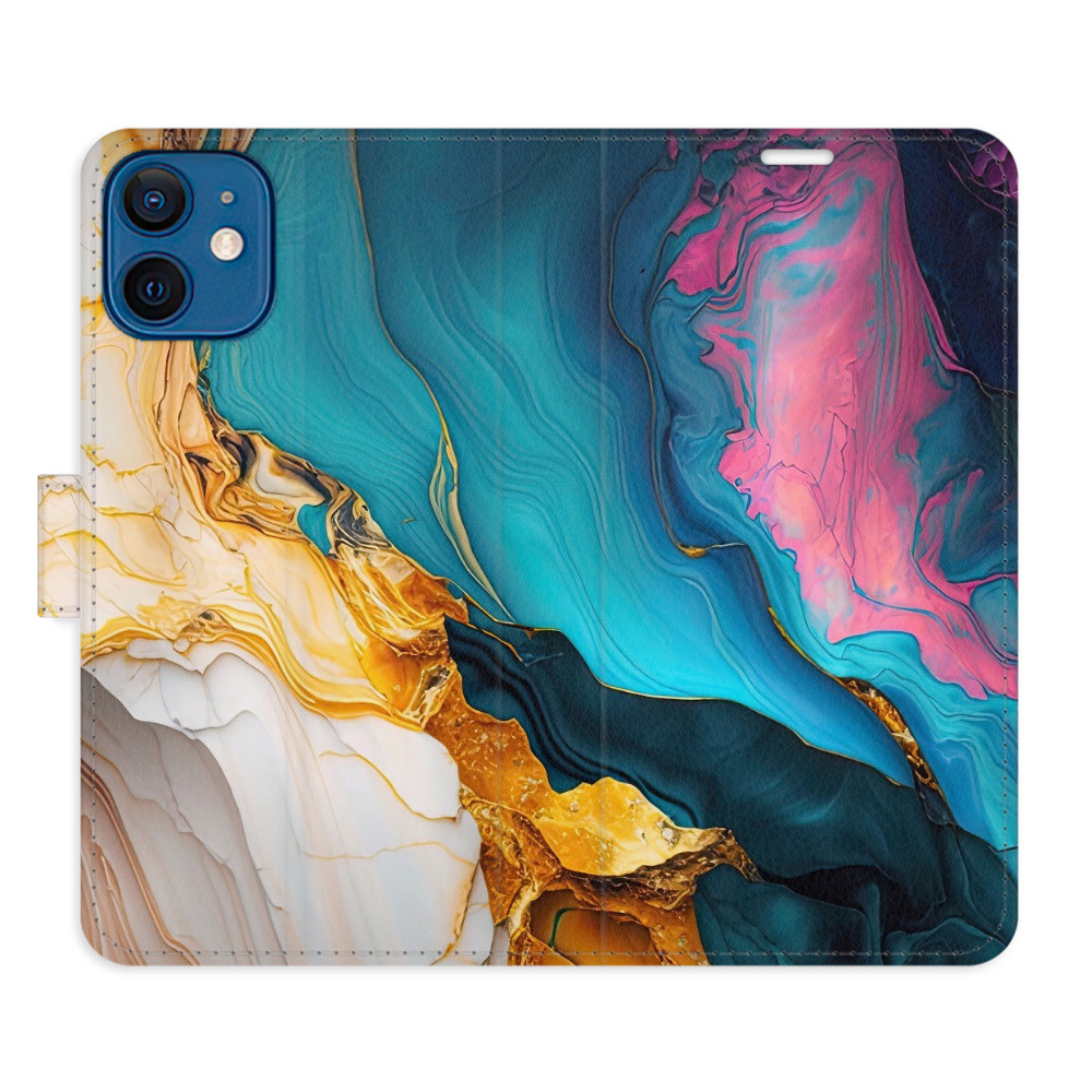 Flipové puzdro iSaprio - Colourful Marble - iPhone 12 mini
