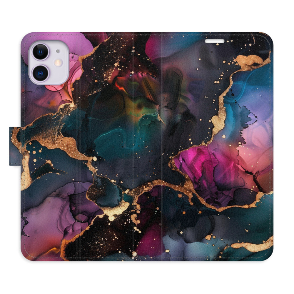 Flipové puzdro iSaprio - Dark Marble - iPhone 11