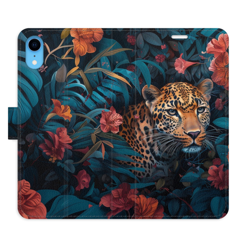 Flipové puzdro iSaprio - Flower Jaguar 02 - iPhone XR
