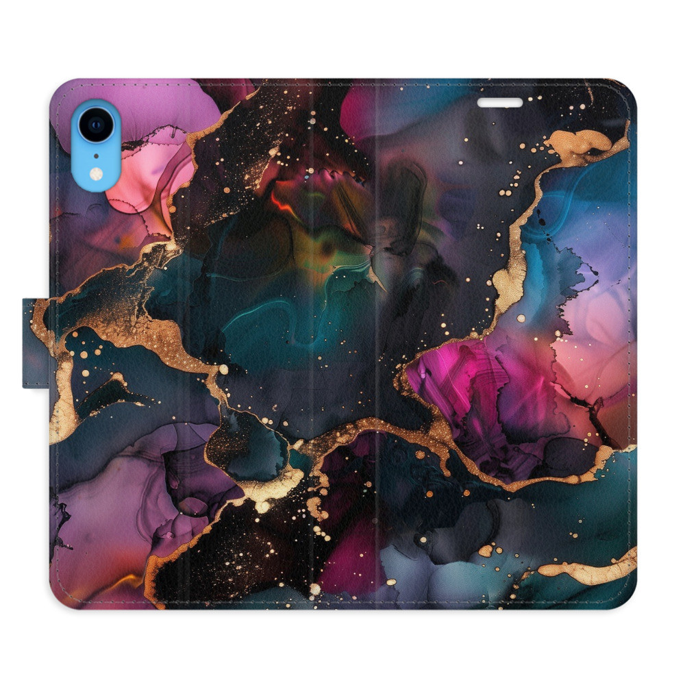 Flipové puzdro iSaprio - Dark Marble - iPhone XR