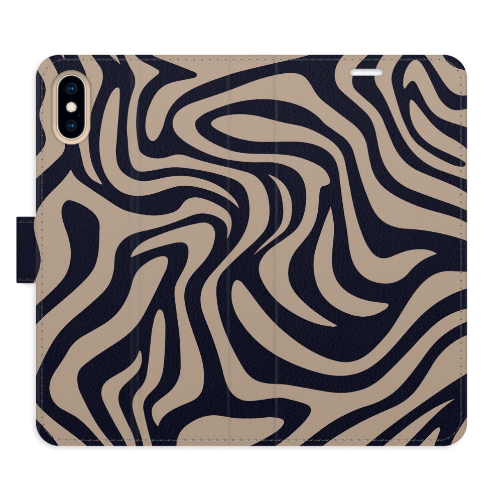 Flipové puzdro iSaprio - Zebra Black 02 - iPhone X/XS