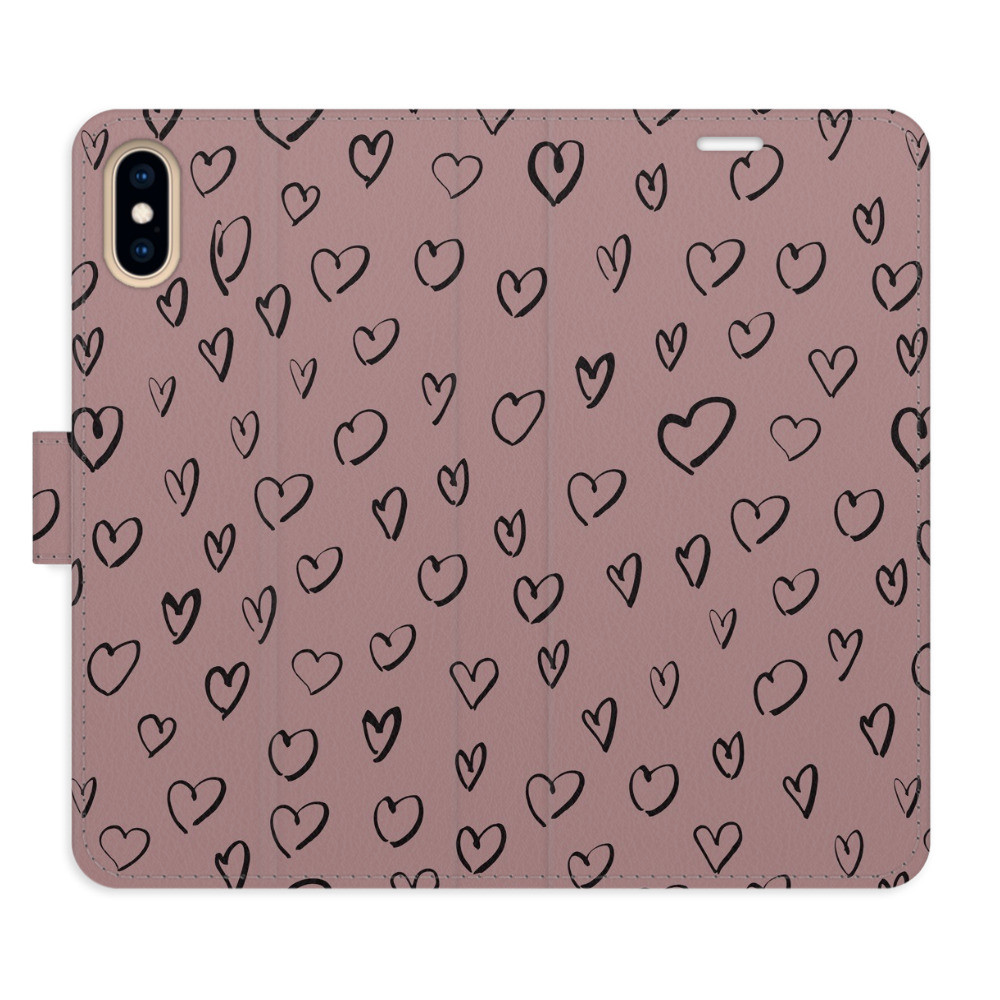 Flipové puzdro iSaprio - Heart Dark 02 - iPhone X/XS