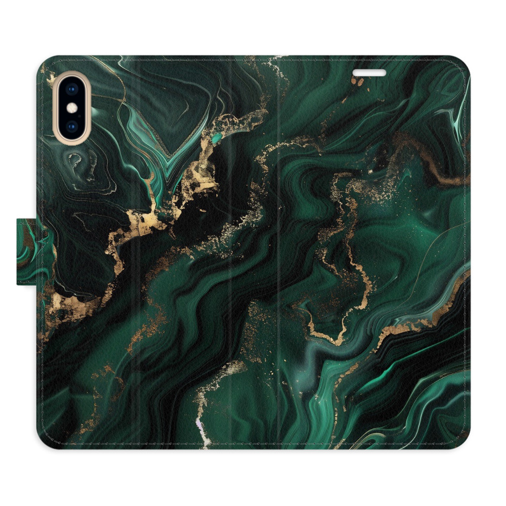 Flipové puzdro iSaprio - Emerald 02 - iPhone X/XS