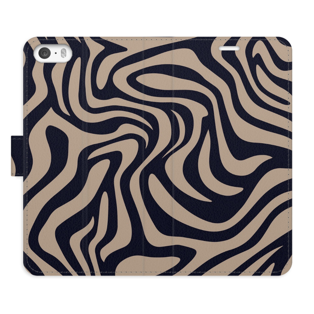 Flipové puzdro iSaprio - Zebra Black 02 - iPhone 5/5S/SE
