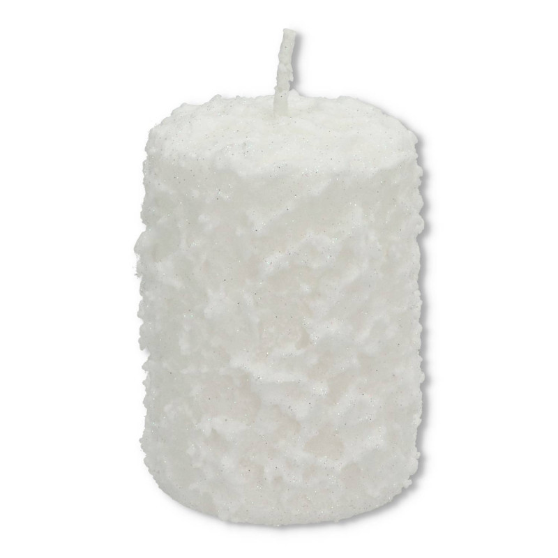 Vánoční oválná svíčka DROP 10 cm bílá