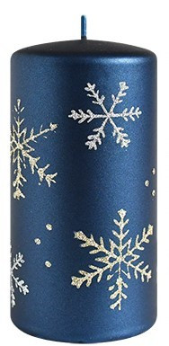 Vánoční svíčka FROST 17,5 cm modrá