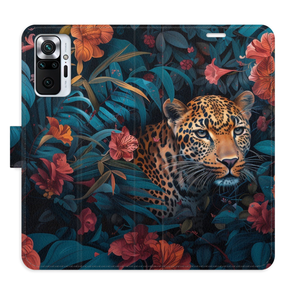 Flipové puzdro iSaprio - Flower Jaguar 02 - Xiaomi Redmi Note 10 Pro