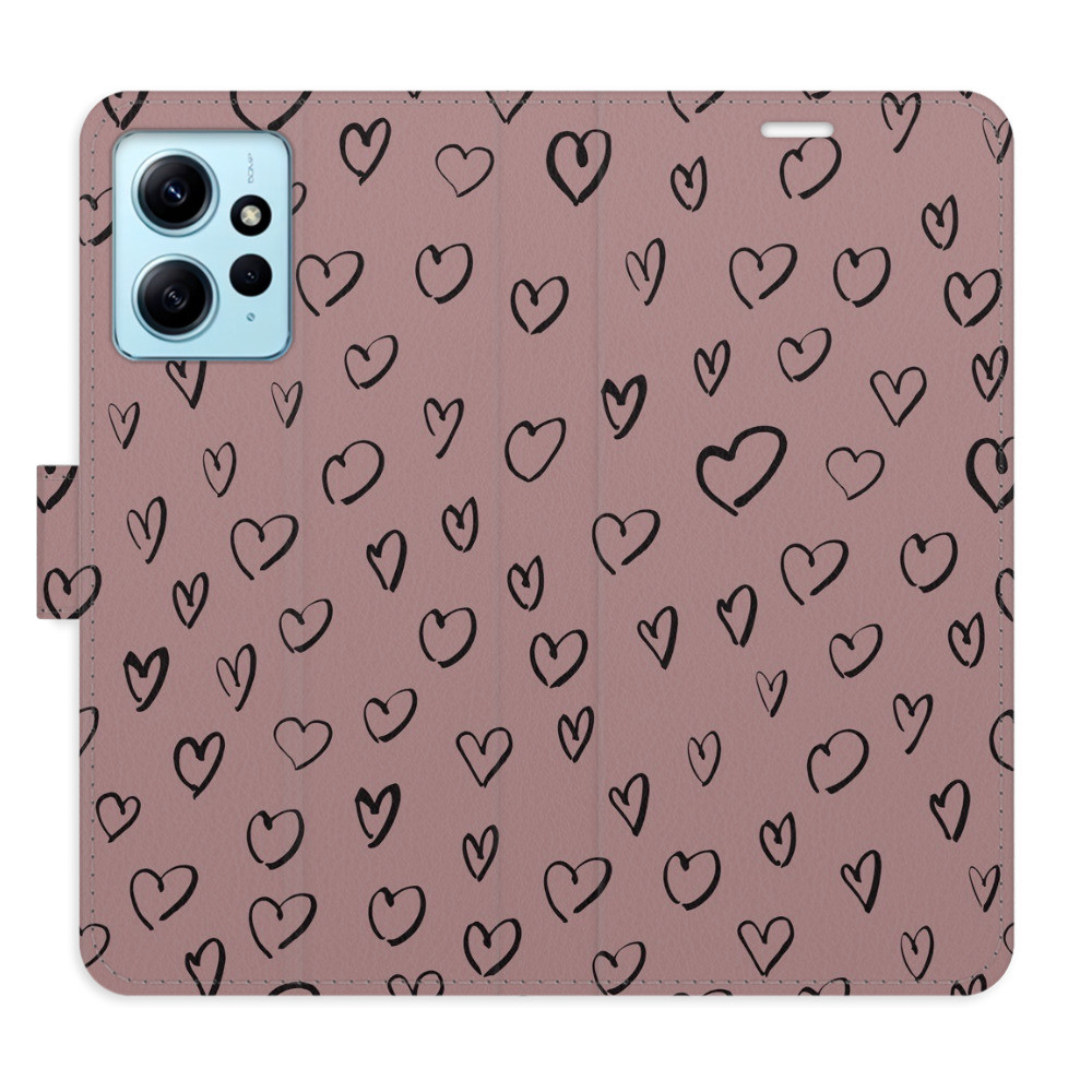 Flipové puzdro iSaprio - Heart Dark 02 - Xiaomi Redmi Note 12 5G