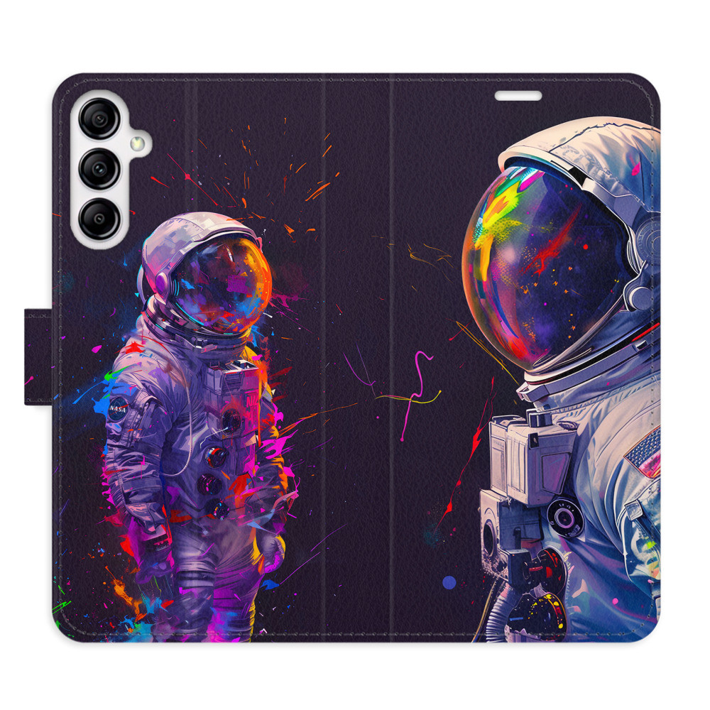 Flipové puzdro iSaprio - Neon Astronaut 02 - Samsung Galaxy A14 / A14 5G