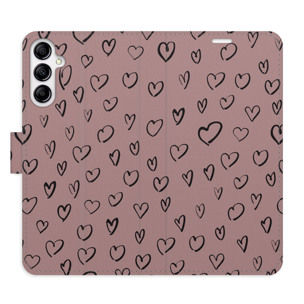 Flipové puzdro iSaprio - Heart Dark 02 - Samsung Galaxy A14 / A14 5G