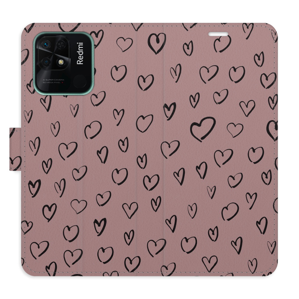 Flipové puzdro iSaprio - Heart Dark 02 - Xiaomi Redmi 10C
