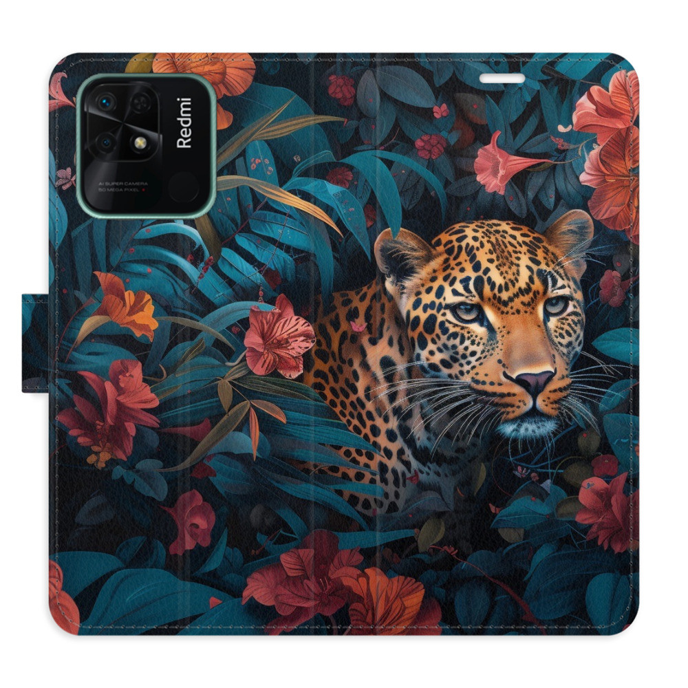 Flipové puzdro iSaprio - Flower Jaguar 02 - Xiaomi Redmi 10C