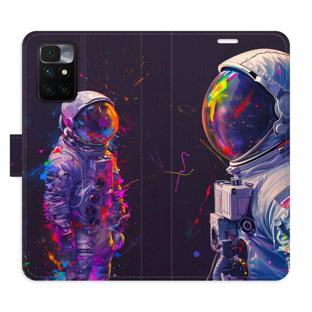 Flipové puzdro iSaprio - Neon Astronaut 02 - Xiaomi Redmi 10