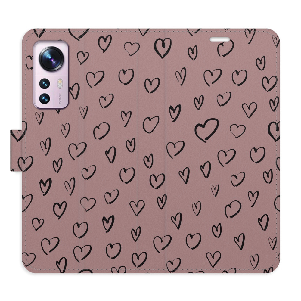 Flipové puzdro iSaprio - Heart Dark 02 - Xiaomi 12 / 12X