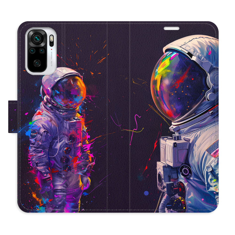 Flipové puzdro iSaprio - Neon Astronaut 02 - Xiaomi Redmi Note 10 / Note 10S