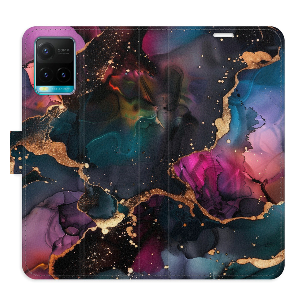 Flipové puzdro iSaprio - Dark Marble - Vivo Y21 / Y21s / Y33s