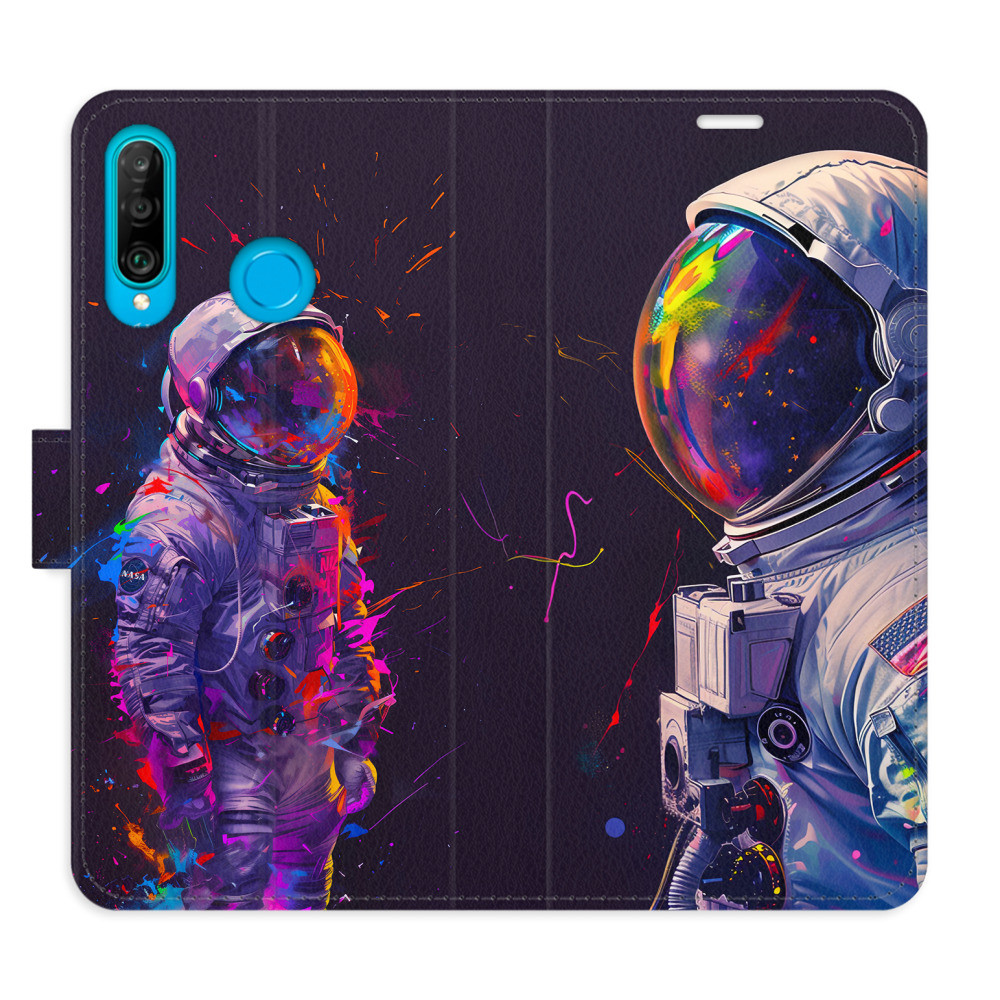 Flipové puzdro iSaprio - Neon Astronaut 02 - Huawei P30 Lite