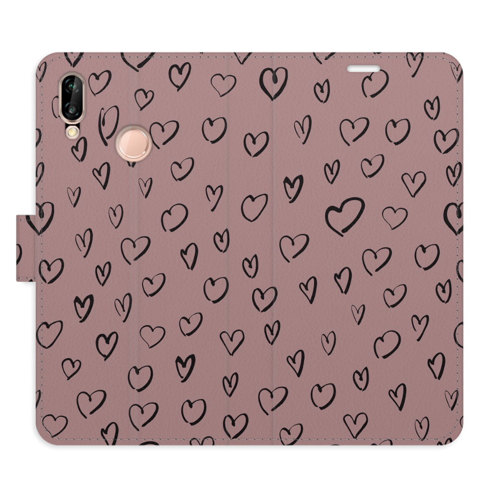 Flipové puzdro iSaprio - Heart Dark 02 - Huawei P20 Lite