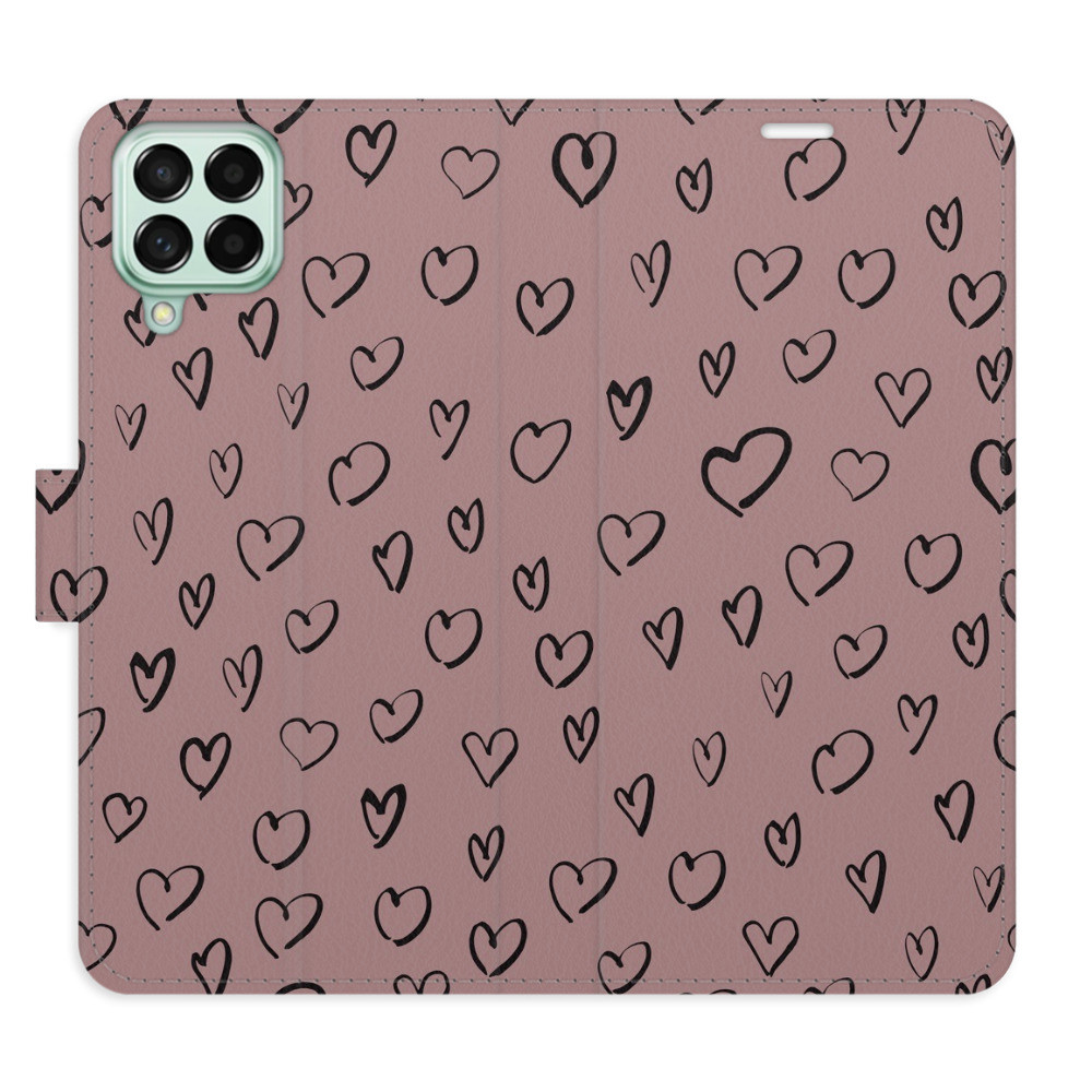 Flipové puzdro iSaprio - Heart Dark 02 - Samsung Galaxy M53 5G