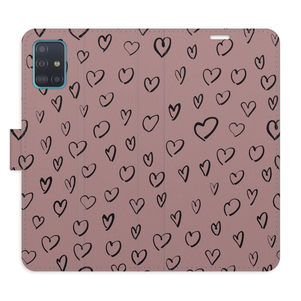 Flipové puzdro iSaprio - Heart Dark 02 - Samsung Galaxy A51