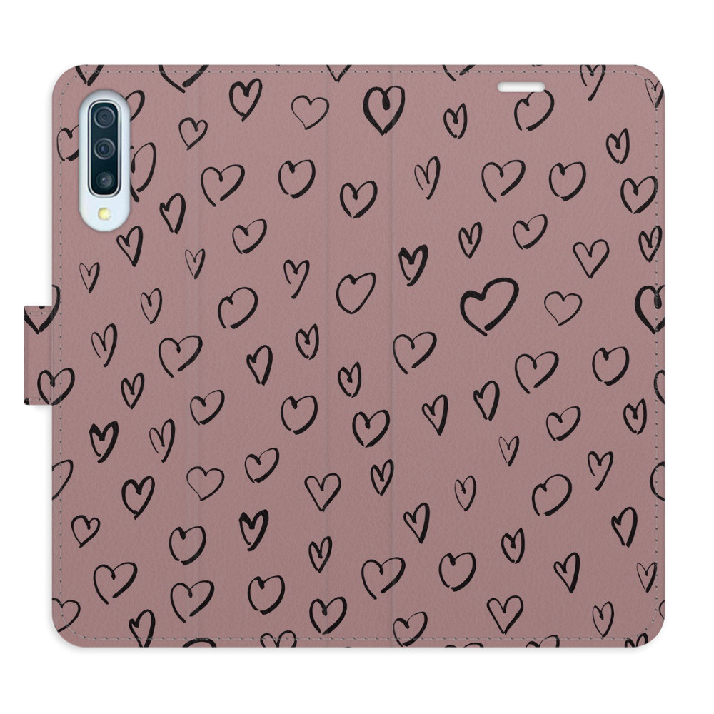 Flipové puzdro iSaprio - Heart Dark 02 - Samsung Galaxy A50