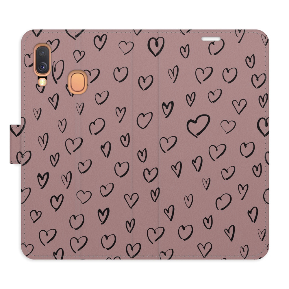 Flipové puzdro iSaprio - Heart Dark 02 - Samsung Galaxy A40