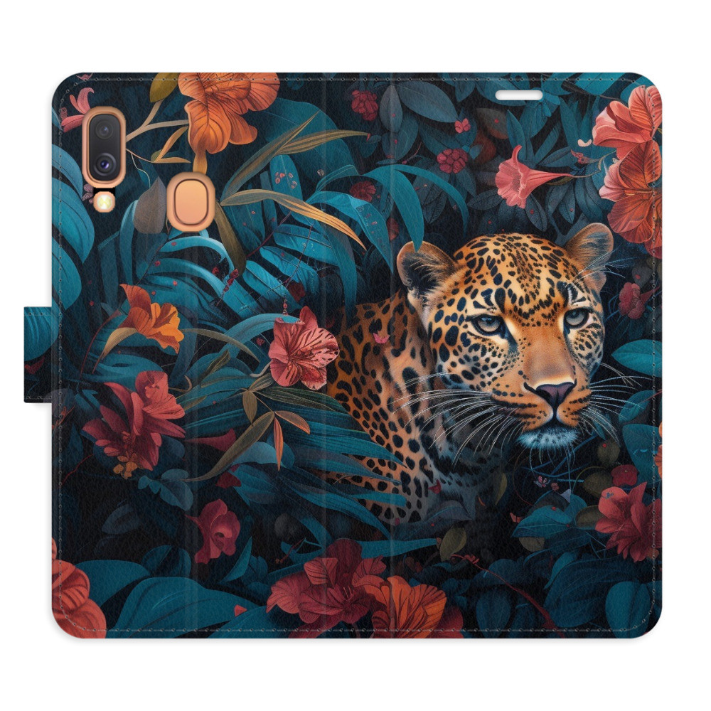 Flipové puzdro iSaprio - Flower Jaguar 02 - Samsung Galaxy A40