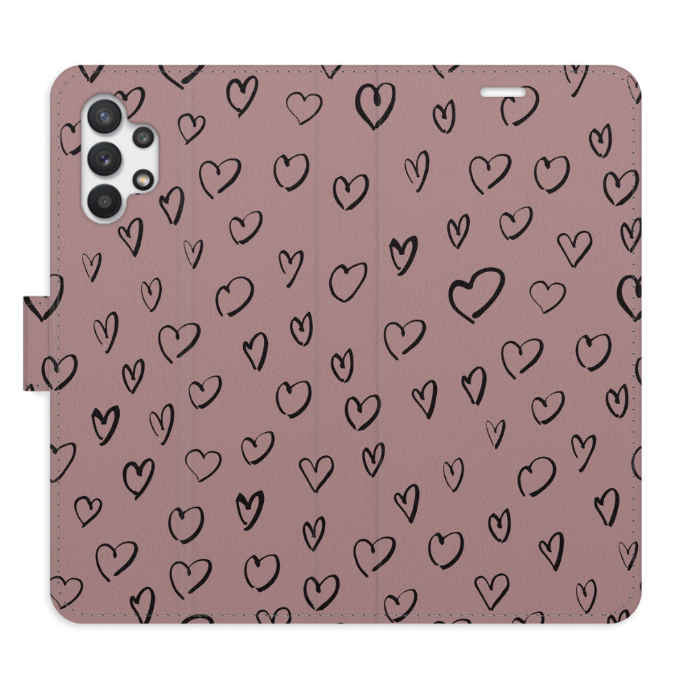 Flipové puzdro iSaprio - Heart Dark 02 - Samsung Galaxy A32
