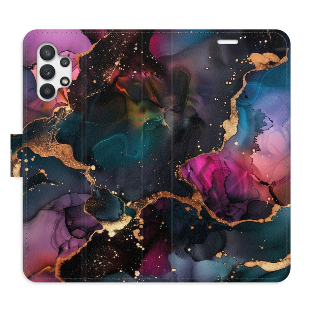 Flipové puzdro iSaprio - Dark Marble - Samsung Galaxy A32